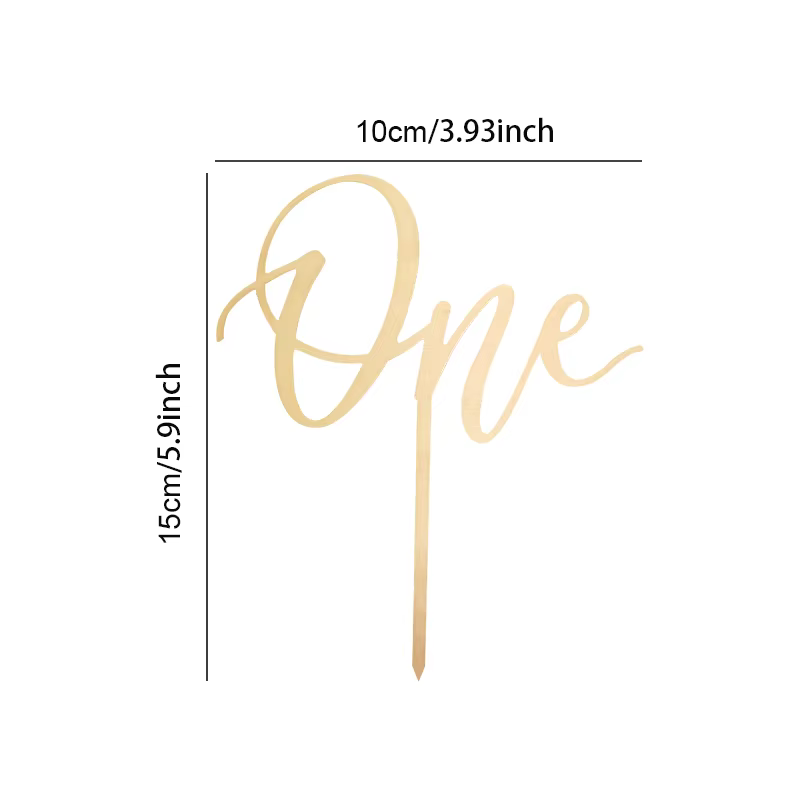 Wooden 'One' Cake Topper