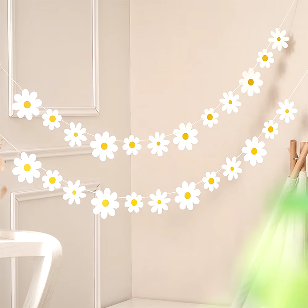 White Daisy Floral Banner – Lilvelle birthday finds