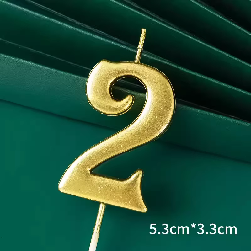Gold Number Birthday Candle