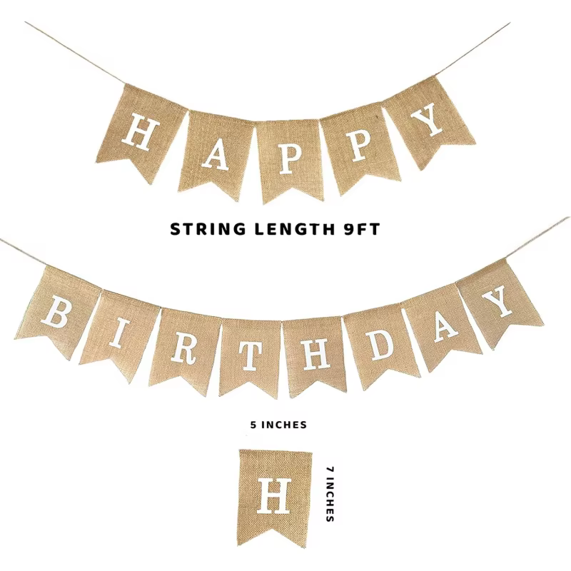 White Happy Birthday Banner