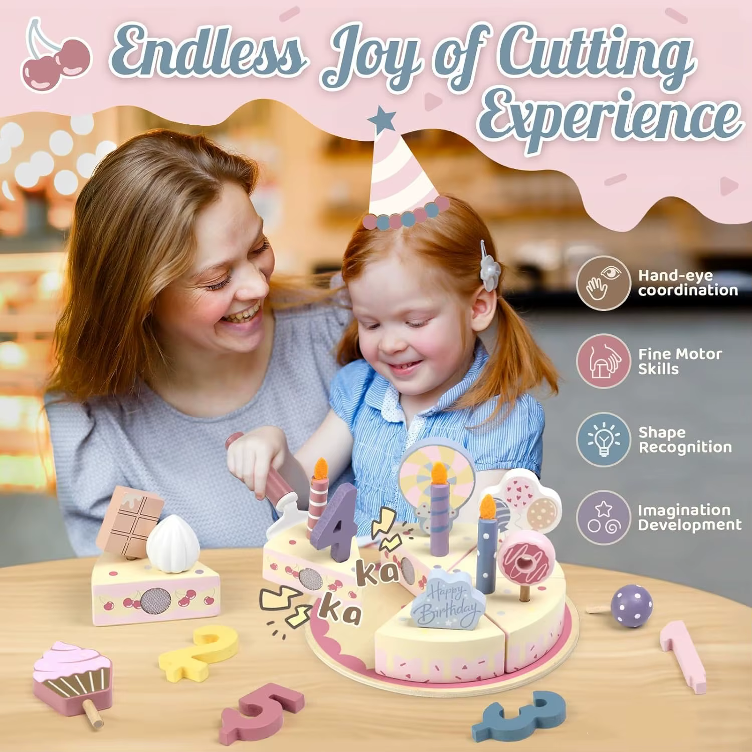 Wooden Birthday Cake Toy
