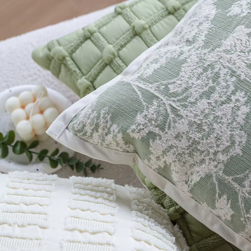 Sage Jacquard Cushion Cover