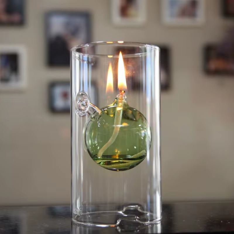 Glass Hurricane Oil Lamp