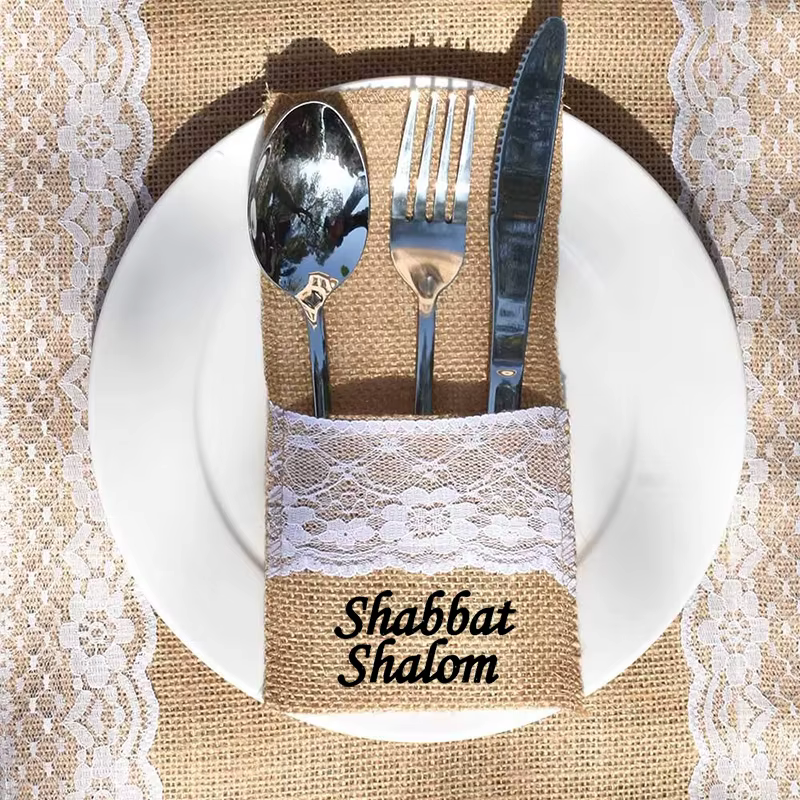 Shabbat Shalom Cutlery Pouches