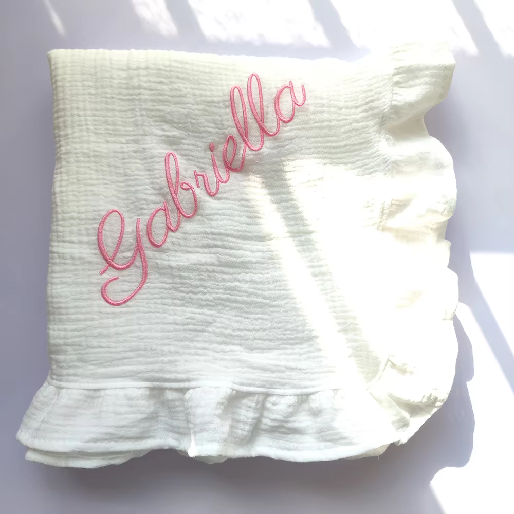 Personalised Ruffle Name Blanket