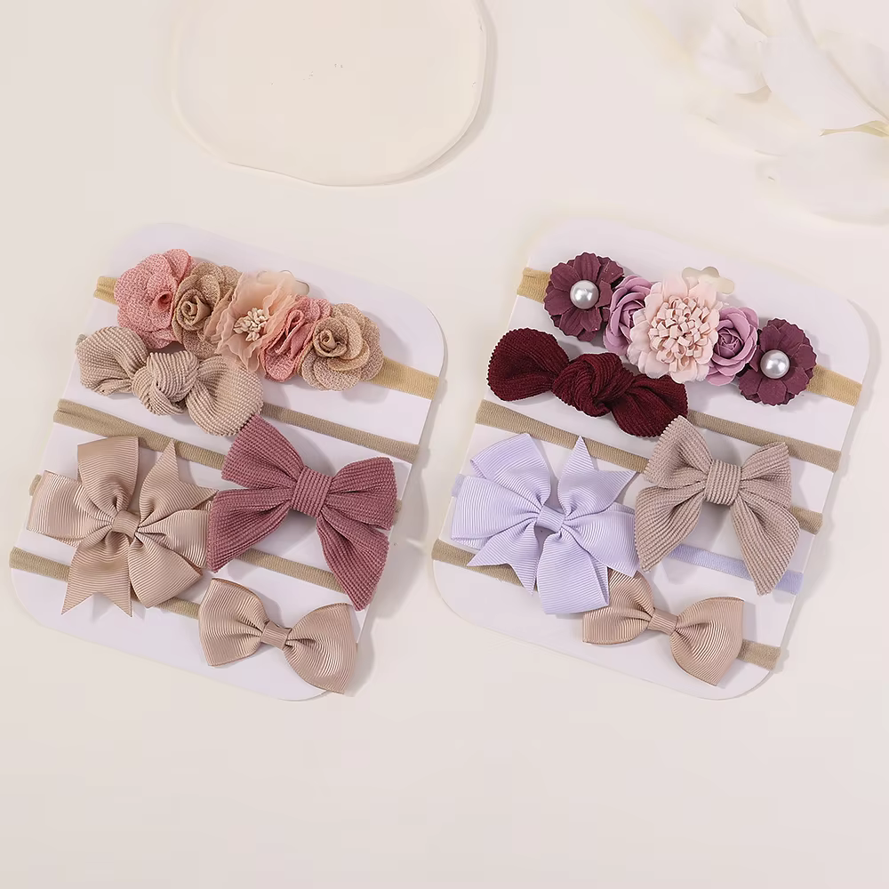 Knit Bow Baby Headbands (Set of 5)