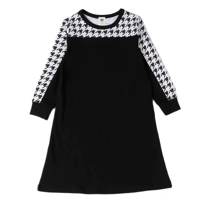 Black Cotton Girls' Dress from Bloom Family Fashion on AliExpress