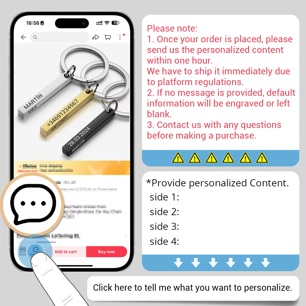 Engraved Bar Keyring