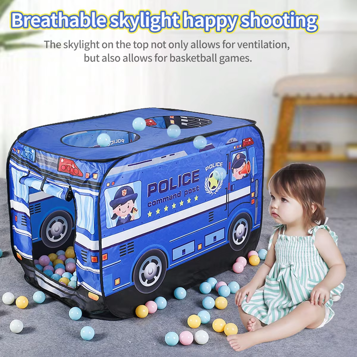 Pop-Up Car Play Tent – Police Car