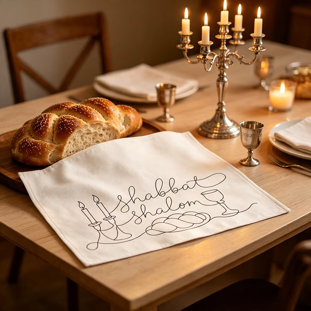 Shabbat Shalom Challah Cover