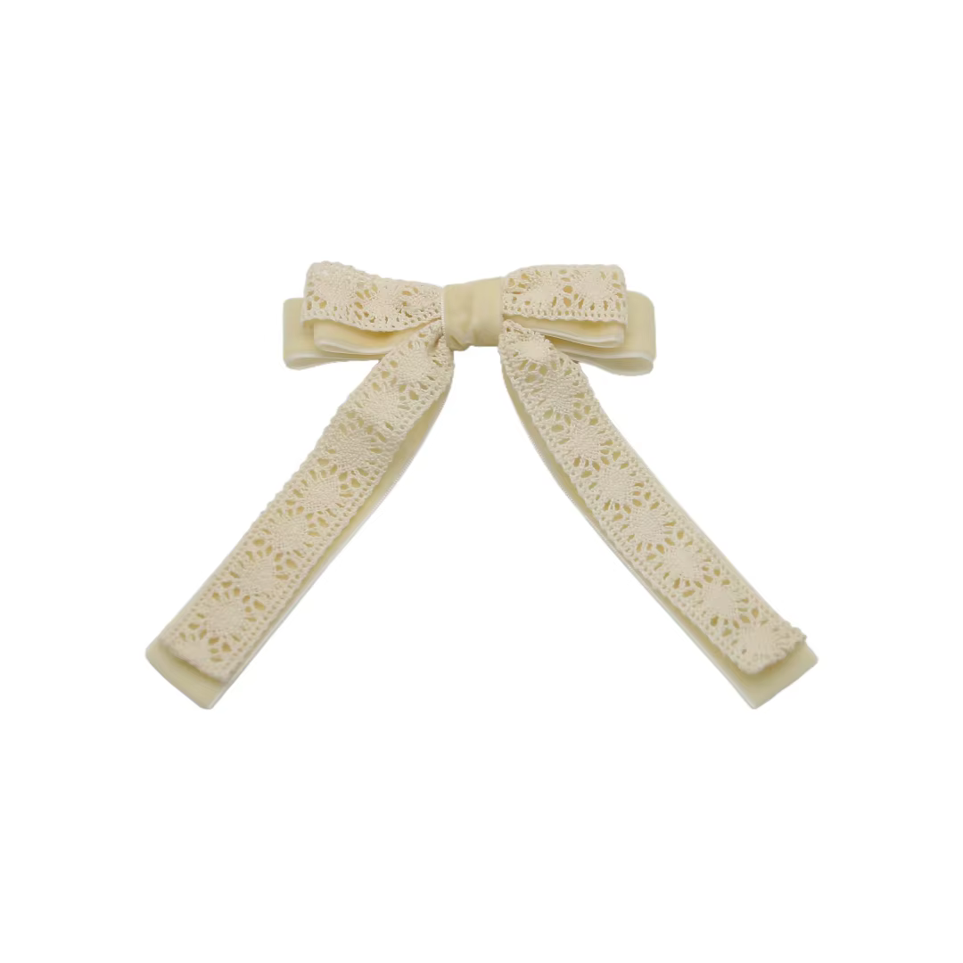 Lace Velvet Bow Headband Medium Hair Clip
