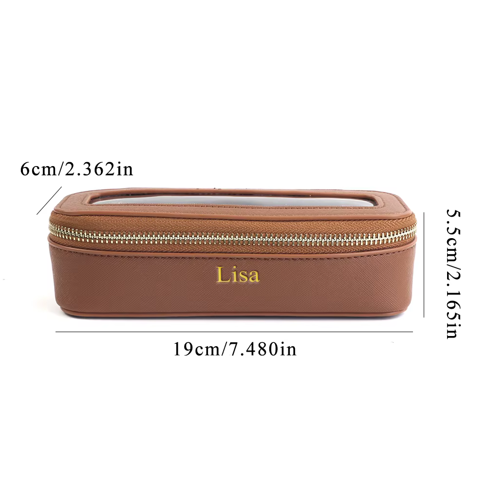 Personalised Clear Make-up Brush Bag