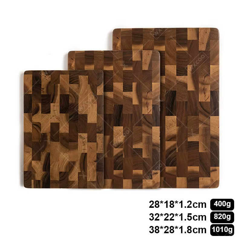 Checkerboard acacia serving board