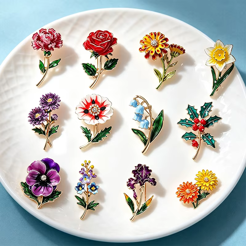 Enamel Flower Birthday Brooch Pin – Lilvelle birthday finds