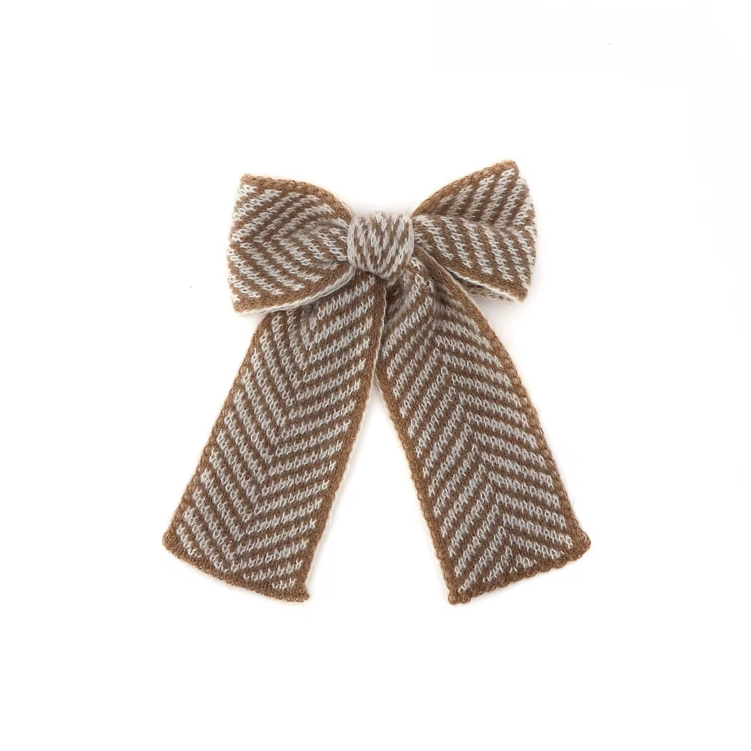 Checkered Knit Headband Medium Hair Clip