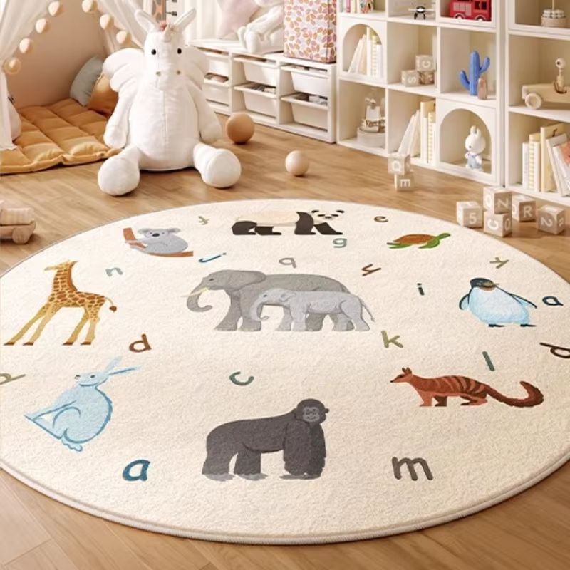 Animal Friends Round Nursery Rug