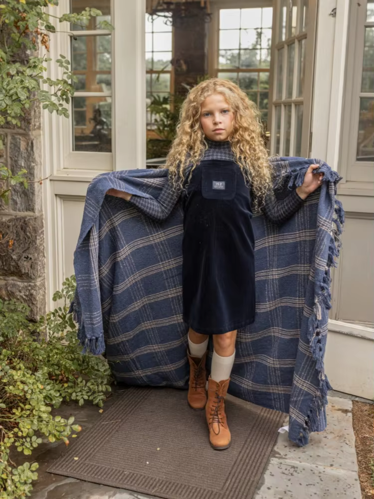 Navy Blue Corduroy – Baby Girl Jersey Set