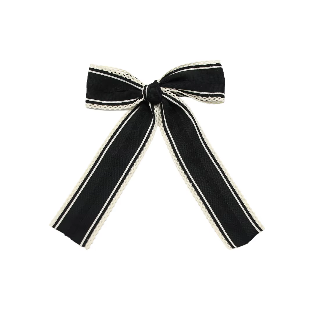 Black Velvet Bow Headband Large Hair Clip