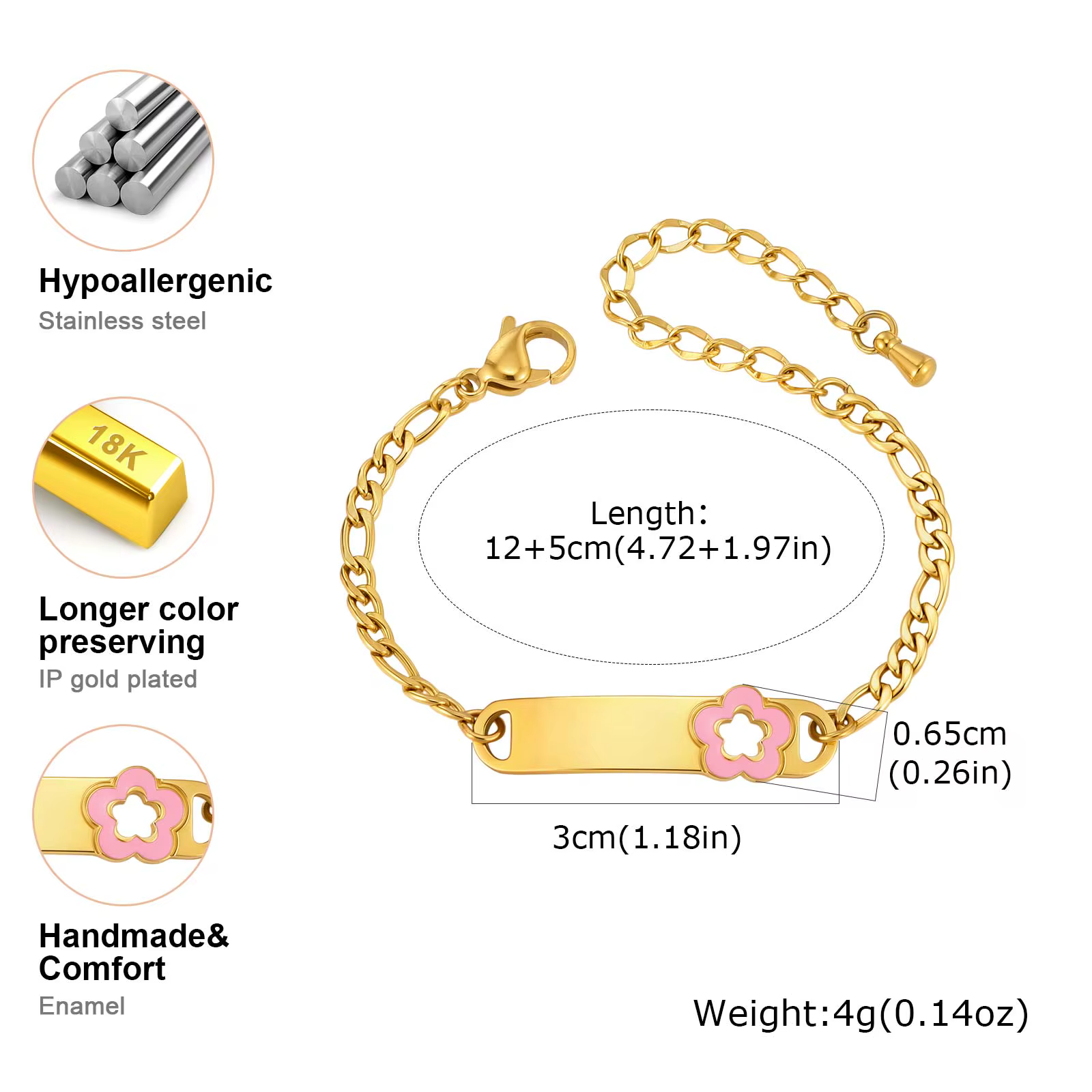 Personalised Flower Name Bracelet