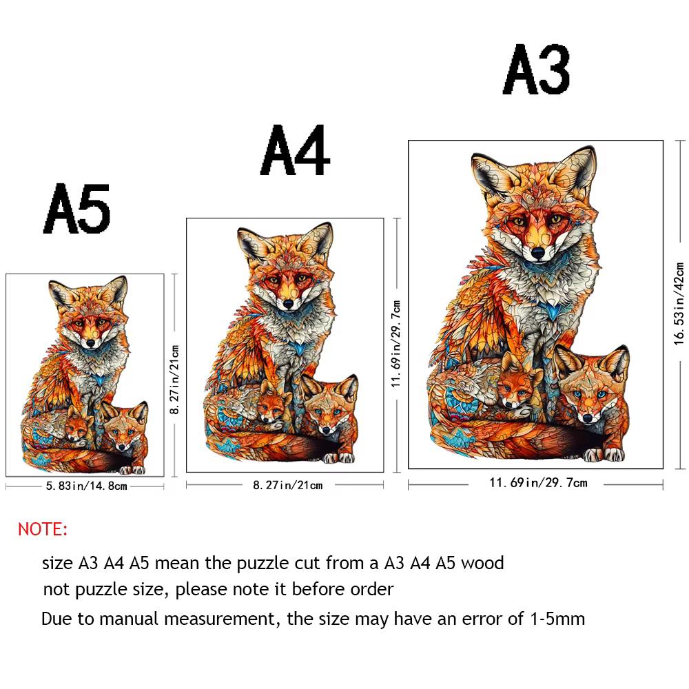 Fox Family Wooden Puzzle