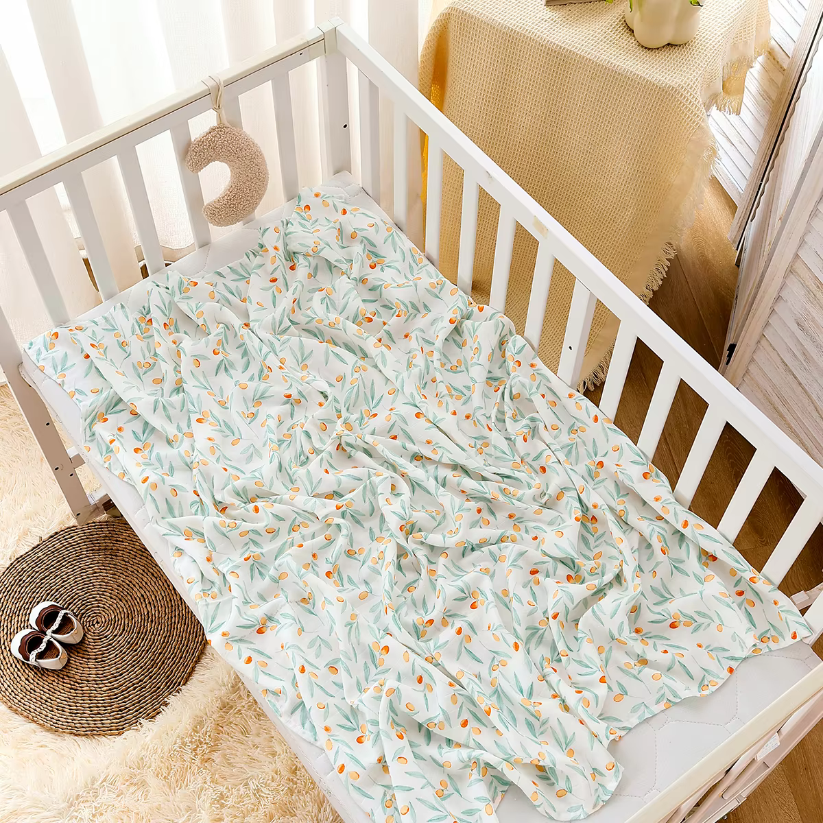 Eucalyptus Leaf Organic Bamboo Swaddle