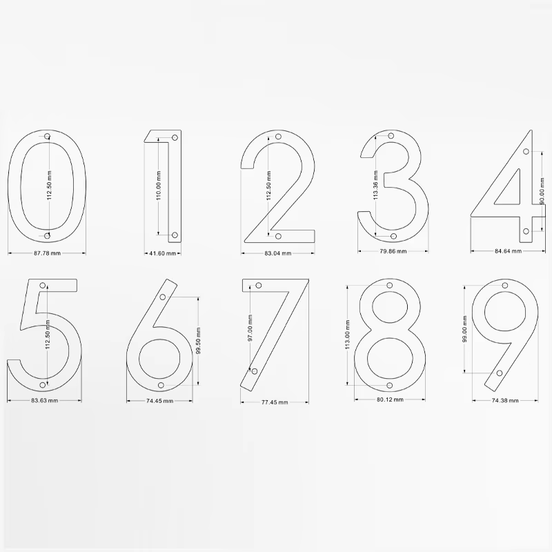 Address Big Modern Door Alphabet Floating House Number