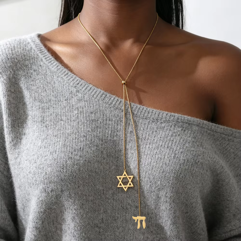 Magen David & Chai Pendant Necklace – Lilvelle jewellery edit