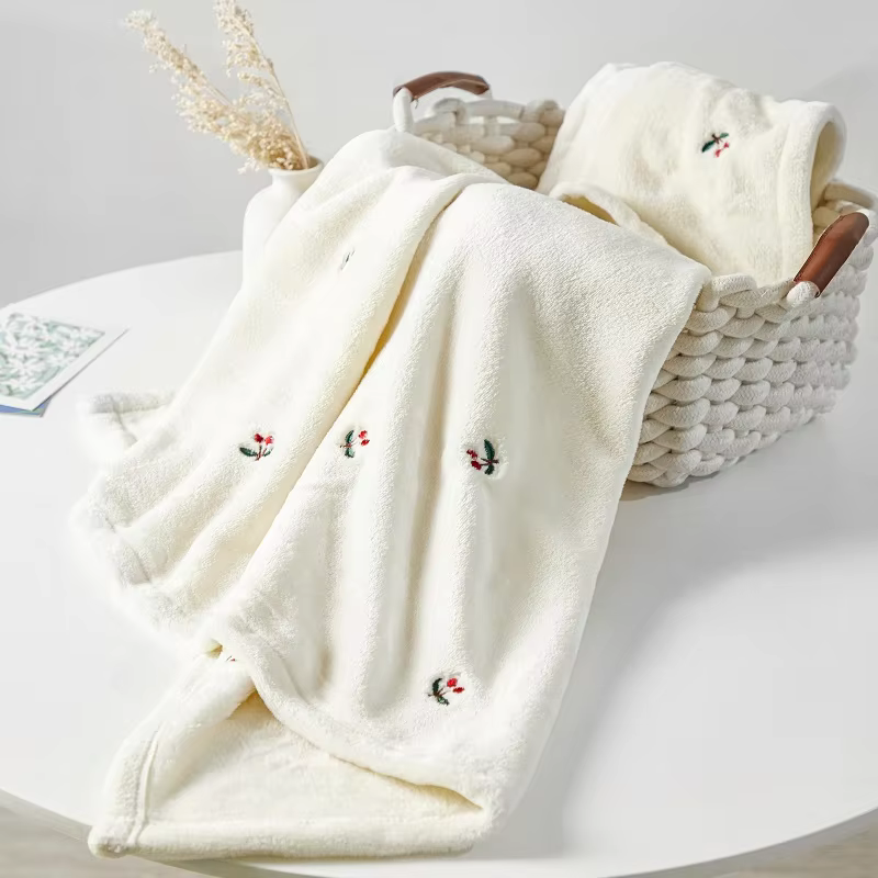 Cosy Embroidered Fleece Baby Blanket