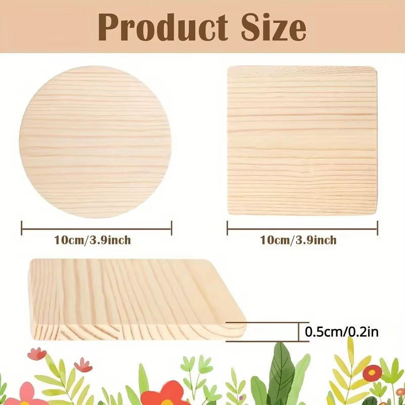 Blank Wood Coaster Set