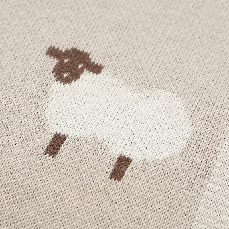 Knitted Lamb Baby Blanket