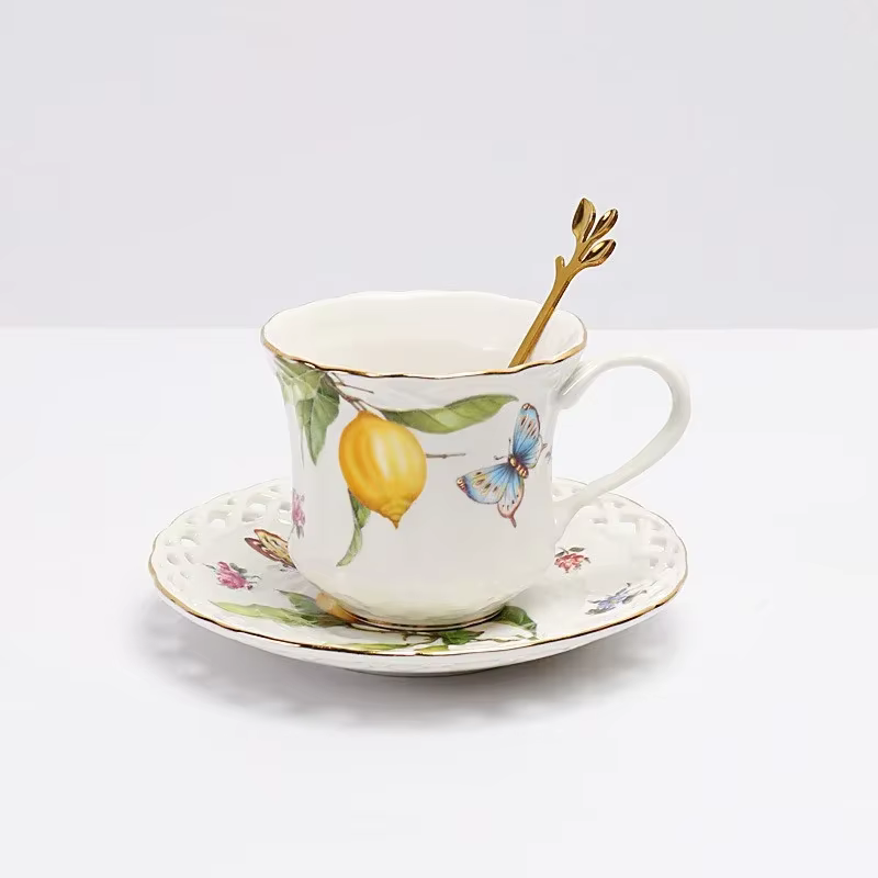 Lemon Print Ceramic Dinner Plate