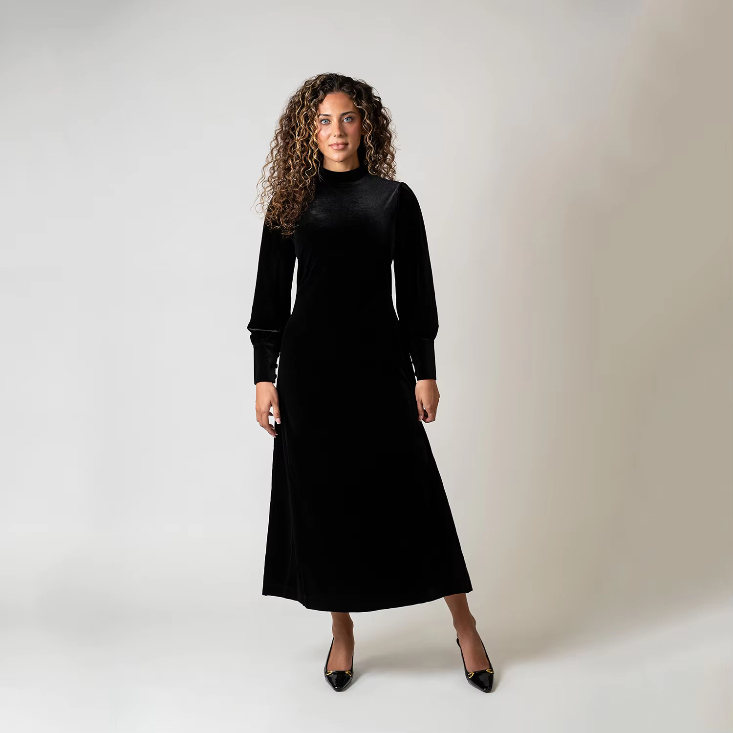 Velvet Patchwork Maxi Dress