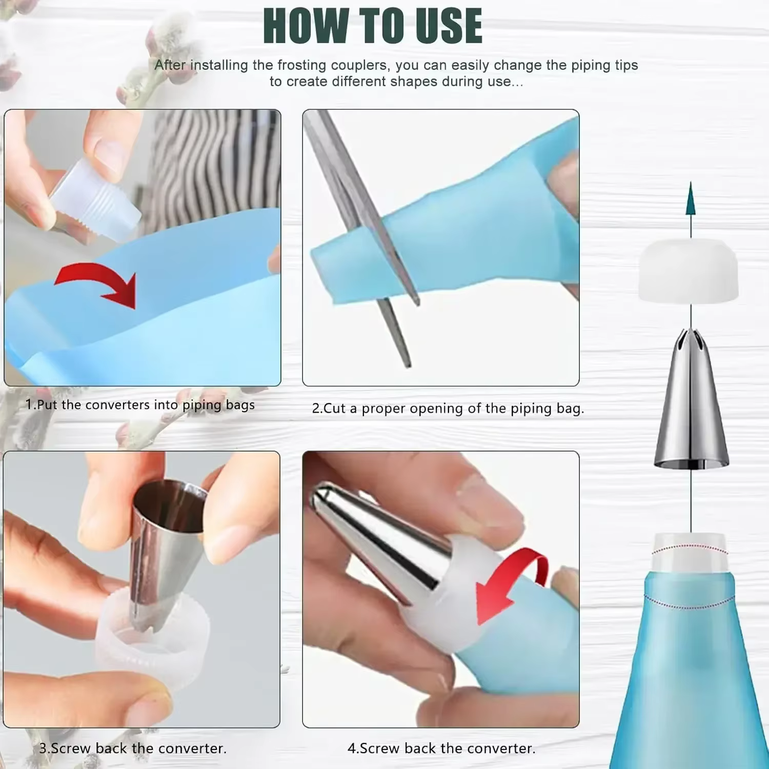 Reusable Silicone Piping Bags