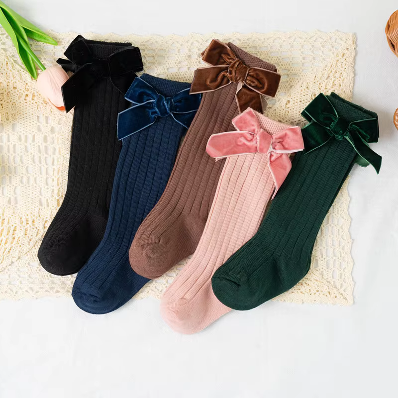 Bow Knit Knee Socks