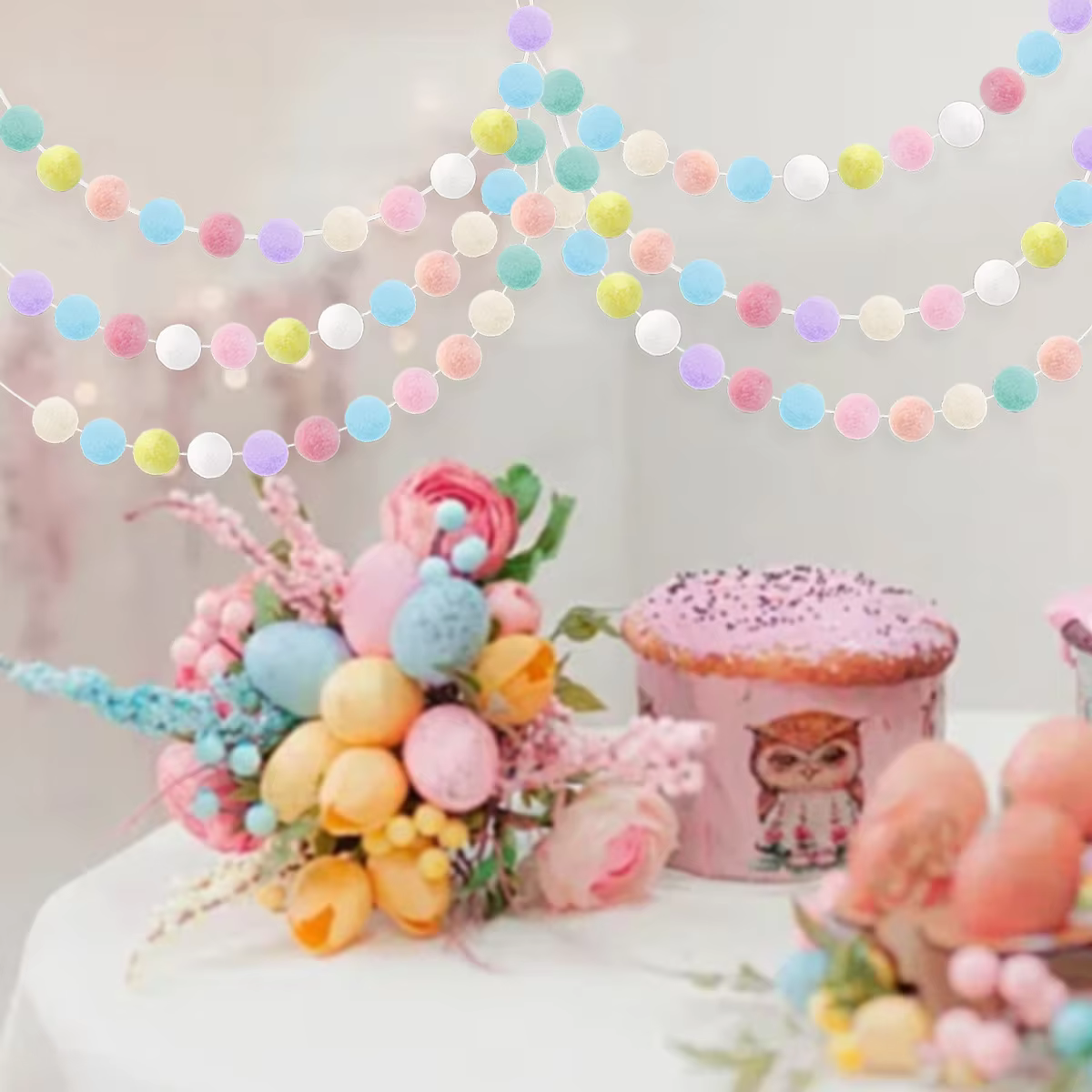 Pastel Pom-Pom Garland