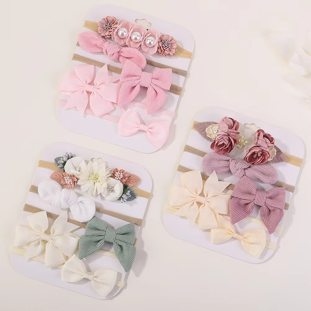 Knit Bow Baby Headbands (Set of 5)