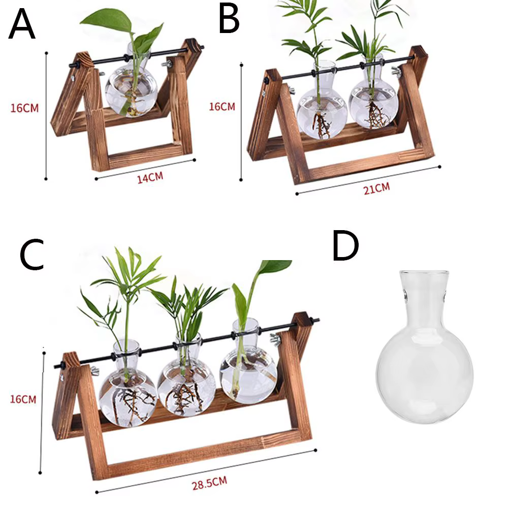 Wooden Frame Glass Terrarium Planter