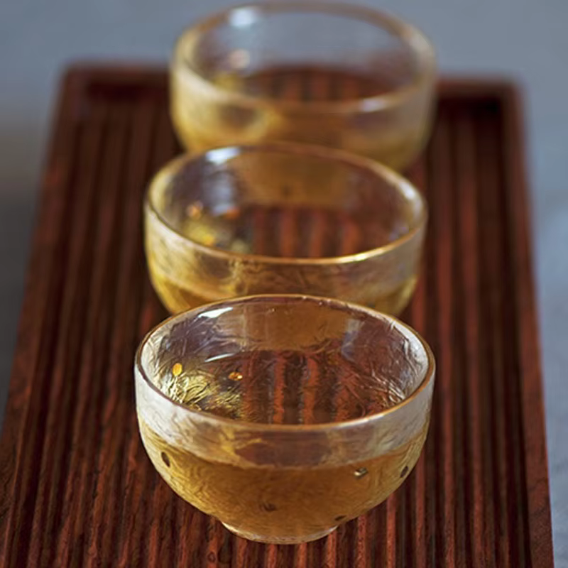 Gold Rim Glass Teacups