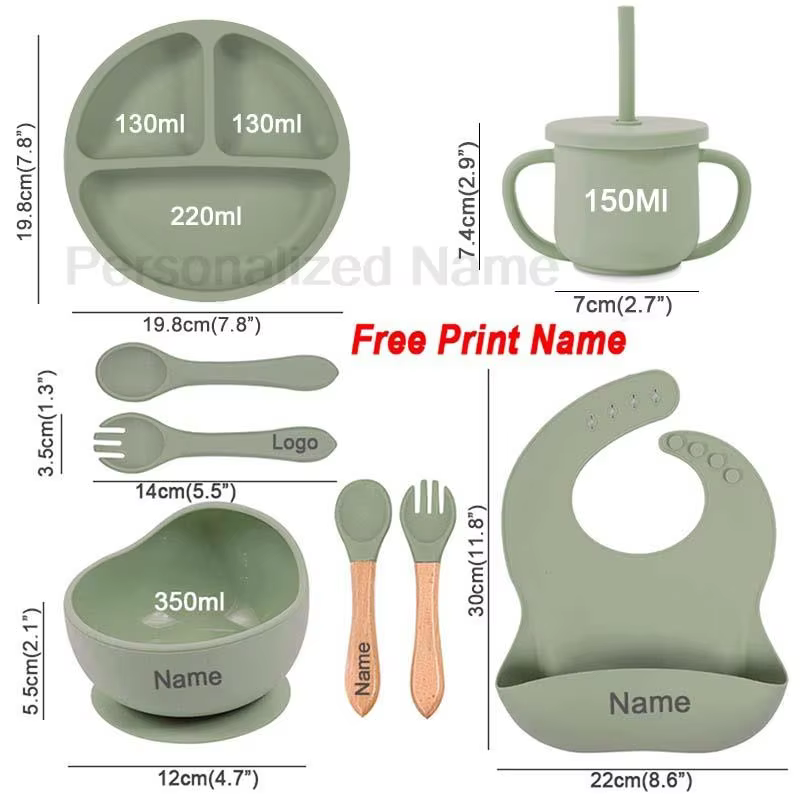Personalised Silicone Feeding Set