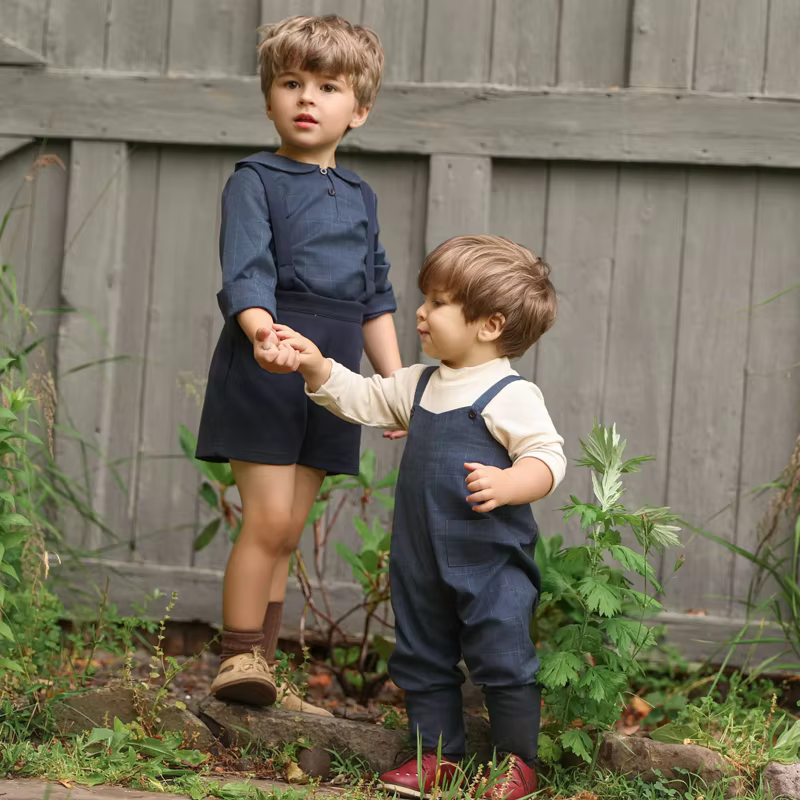 Navy Windowpane – Girl Teen Vest