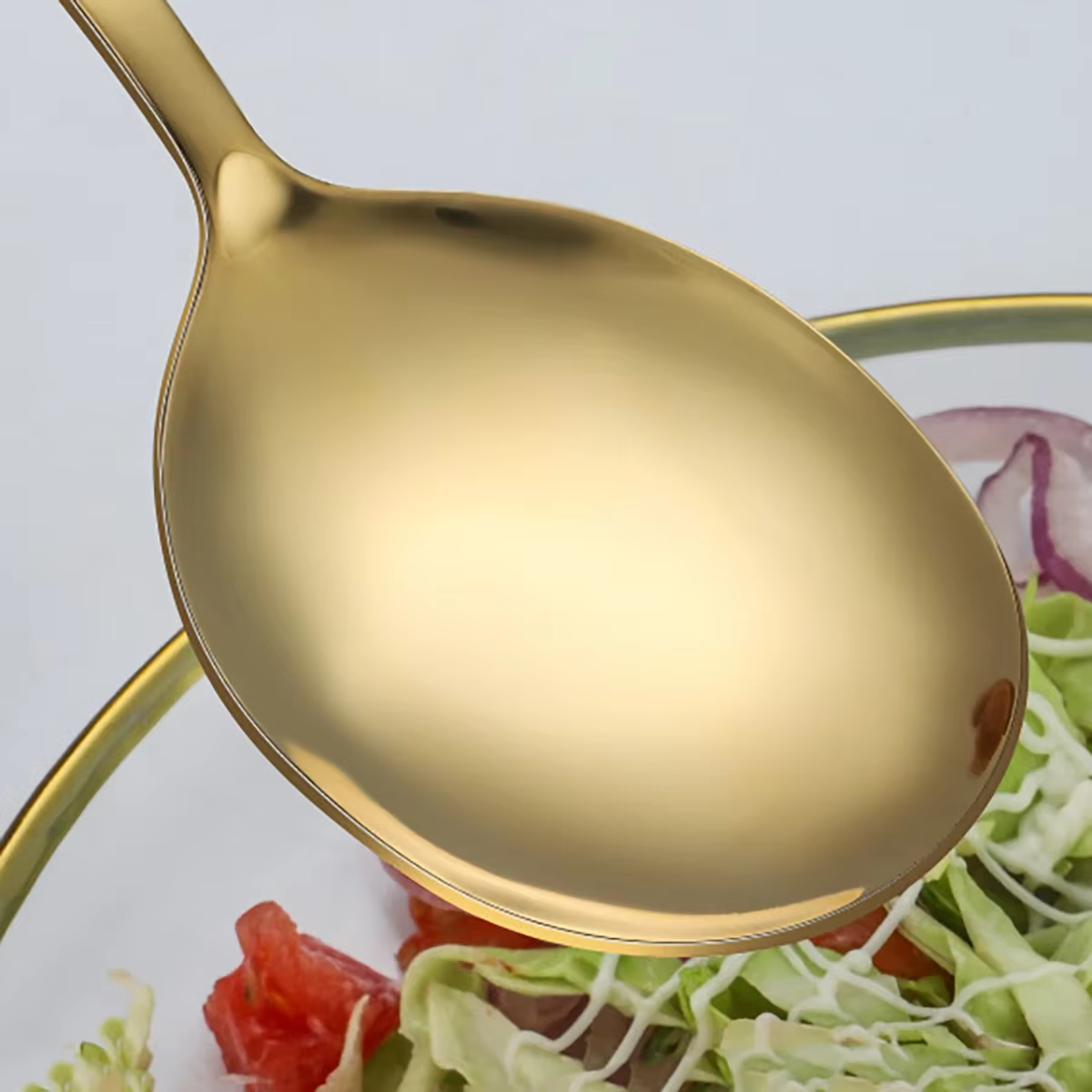 Gold salad servers