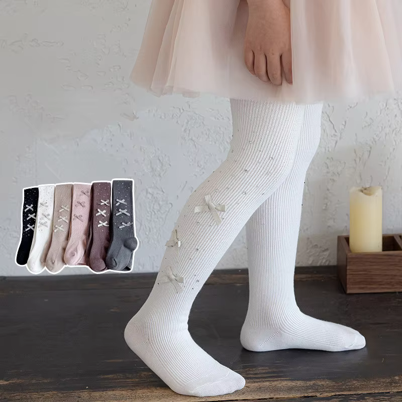 Combed Cotton Bow Tights