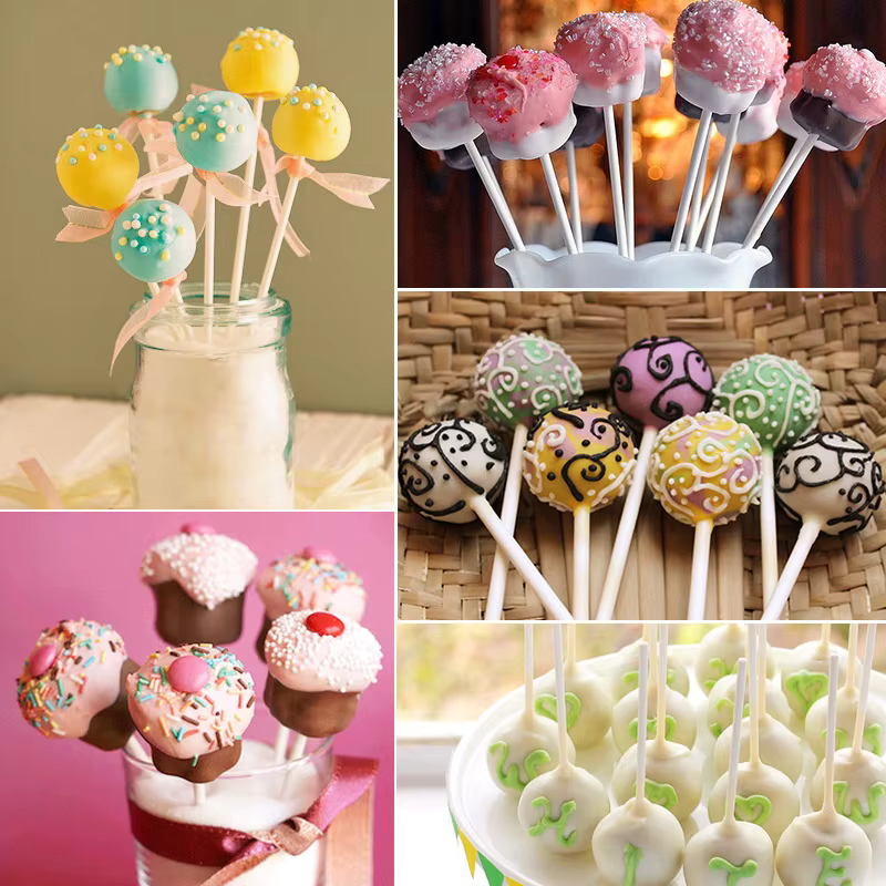 White paper lollipop sticks (100)