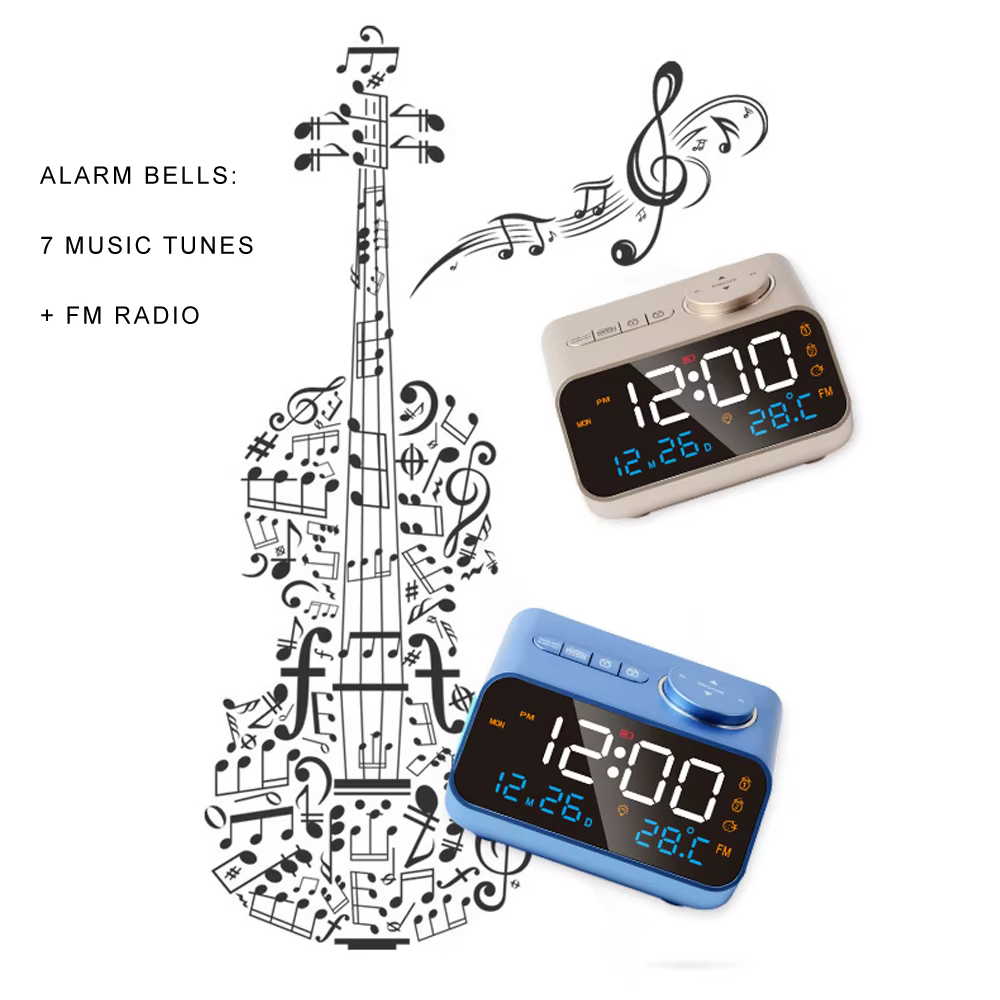 FM Radio Alarm Clock – Black