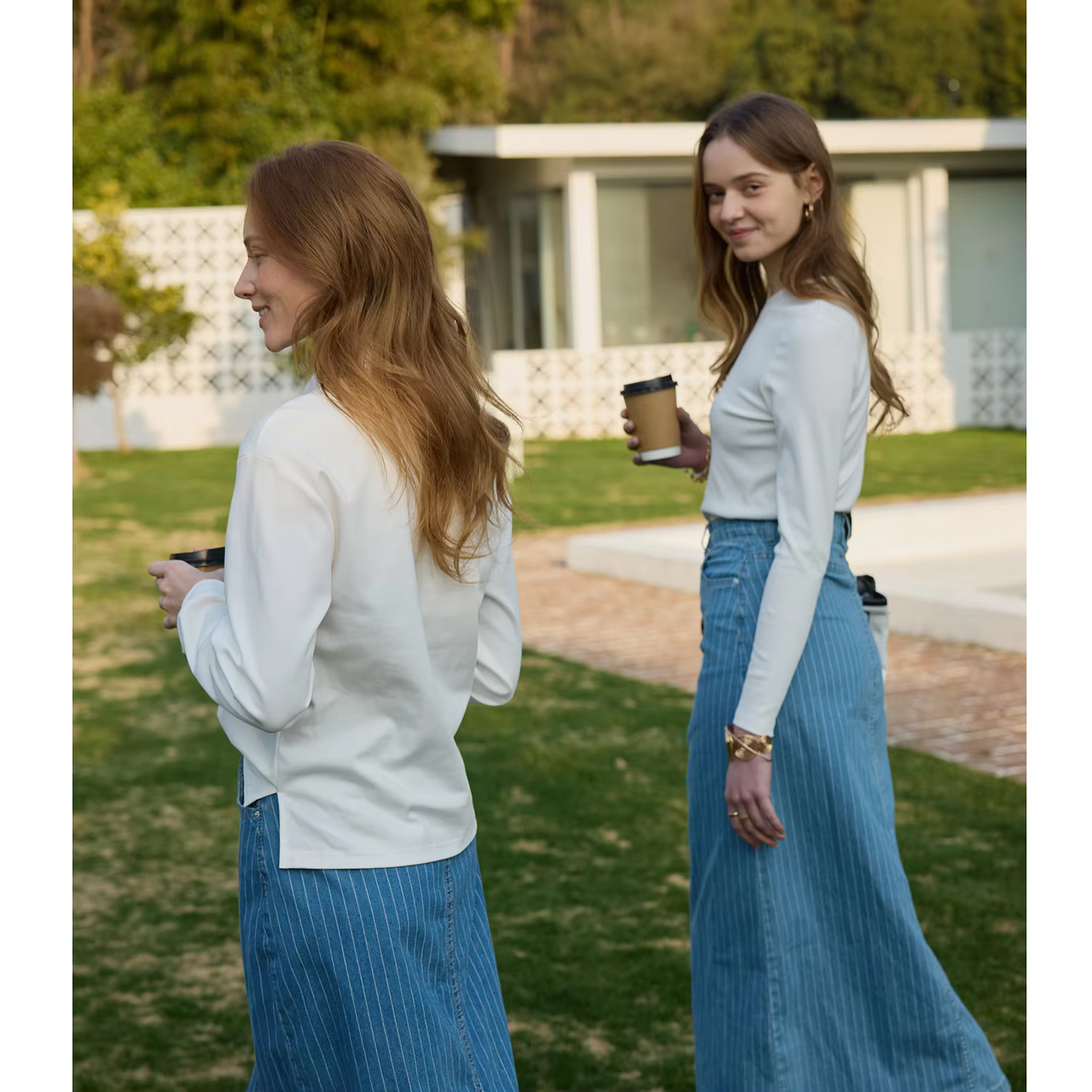 Light Denim Maxi Skirt