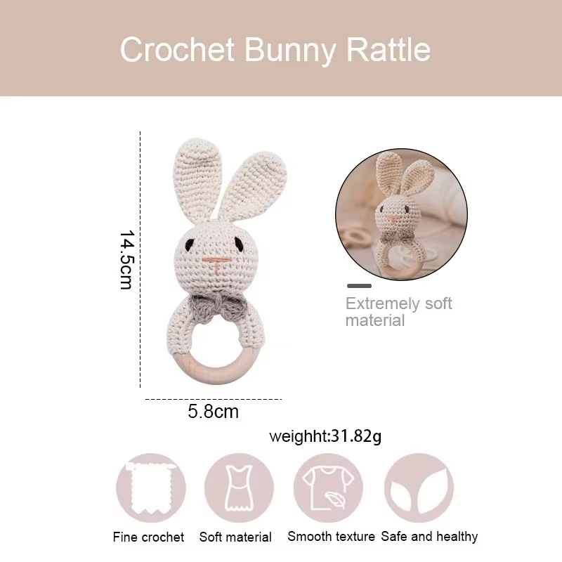 Crochet Bunny Rattle Teether