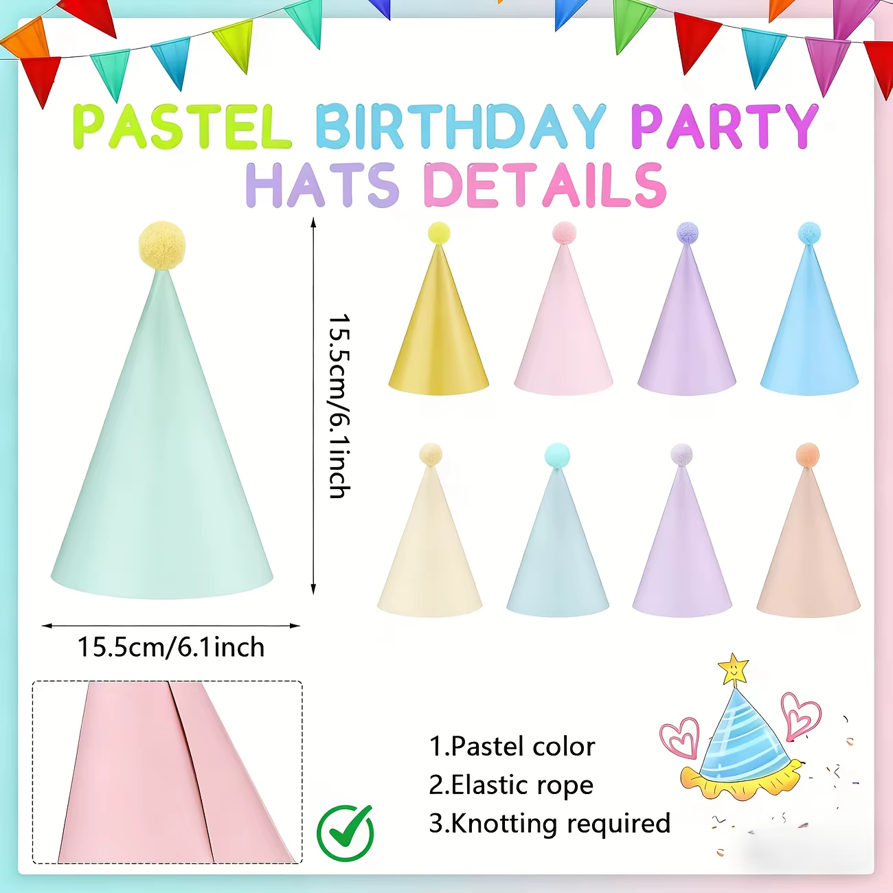 Macaroon Cone Party Hats