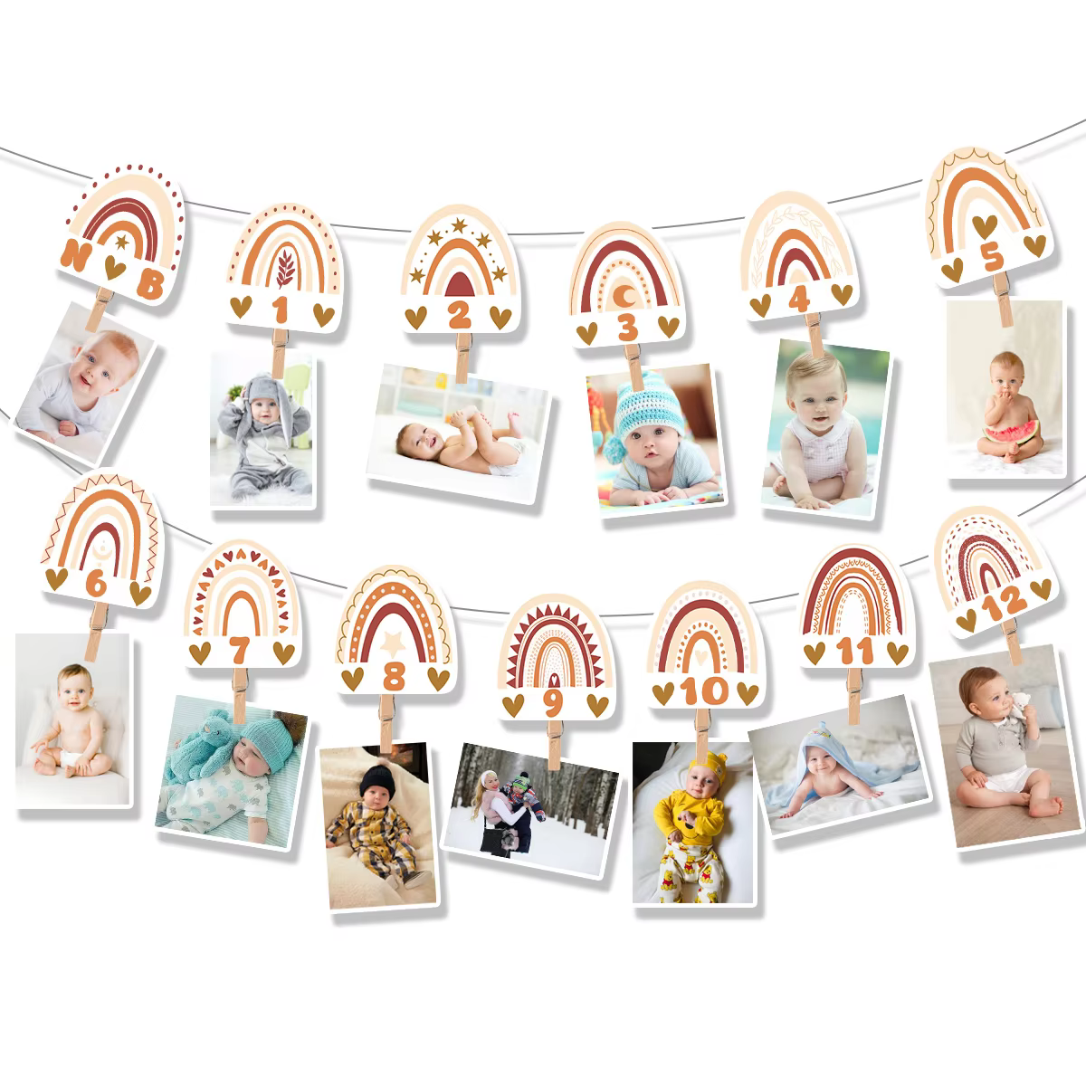 Boho Rainbow Monthly Photo Banner – Lilvelle birthday finds