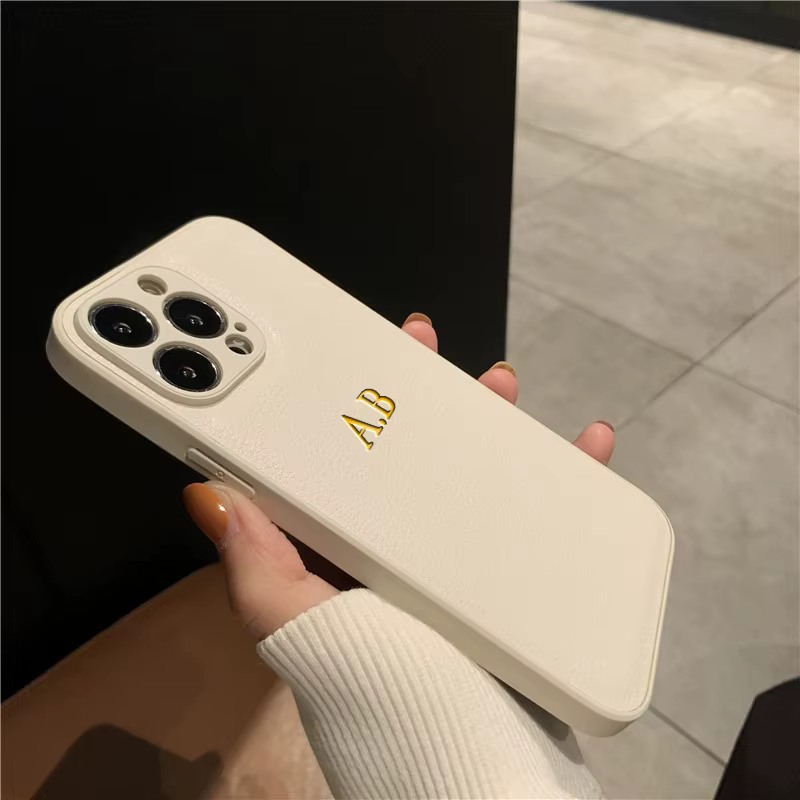 Personalised Leather Initial Phone Case