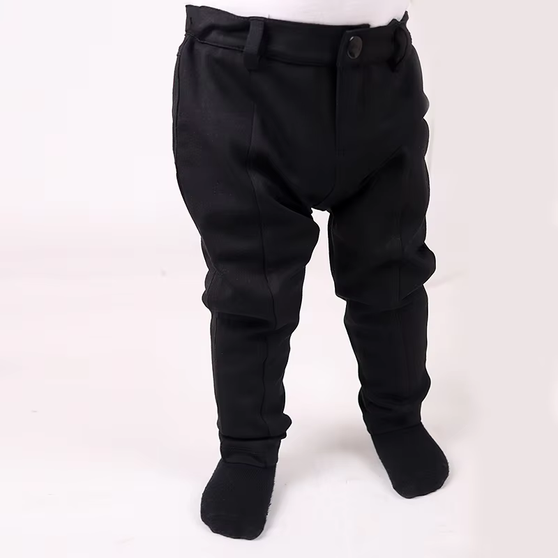 Black Zip-Front Kids' Trousers from Bloom Family Fashion on AliExpress